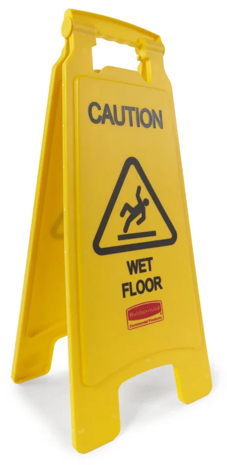 Rubbermaid FG611277YEL 2-Sided "Caution Wet Floor" Floor Safety Sign 26" - Yellow - Image 2