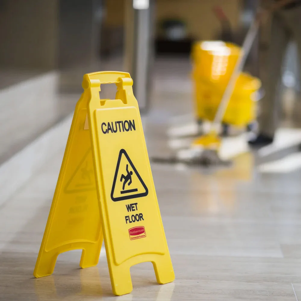 Rubbermaid FG611277YEL 2-Sided "Caution Wet Floor" Floor Safety Sign 26" - Yellow - Image 4
