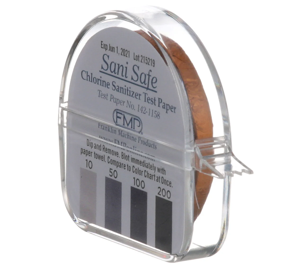 FMP 142-1158 Chlorine Sanitizer Test Kit 10-200 ppm - 15' Roll - Image 2