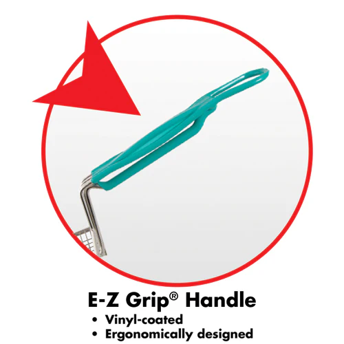 FMP 225-1070 Twin / Half Size Fryer Basket with Double Front Hookand  E-Z Grip Vinyl-Coated Handle - 13-1/4" x 6-1/2" x 6" H - Image 4