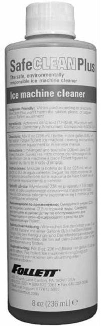Follett 01147826 SafeCLEAN Plus Liquid Ice Machine Cleaner 8 oz. - Lime Green