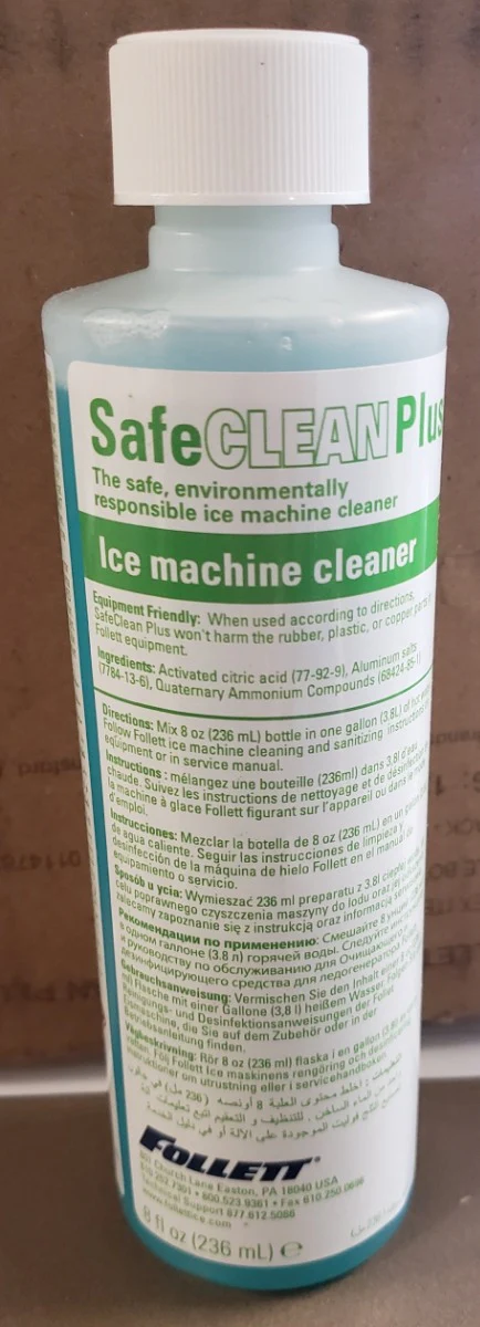 Follett 01147826 SafeCLEAN Plus Liquid Ice Machine Cleaner 8 oz. - Lime Green - Image 3