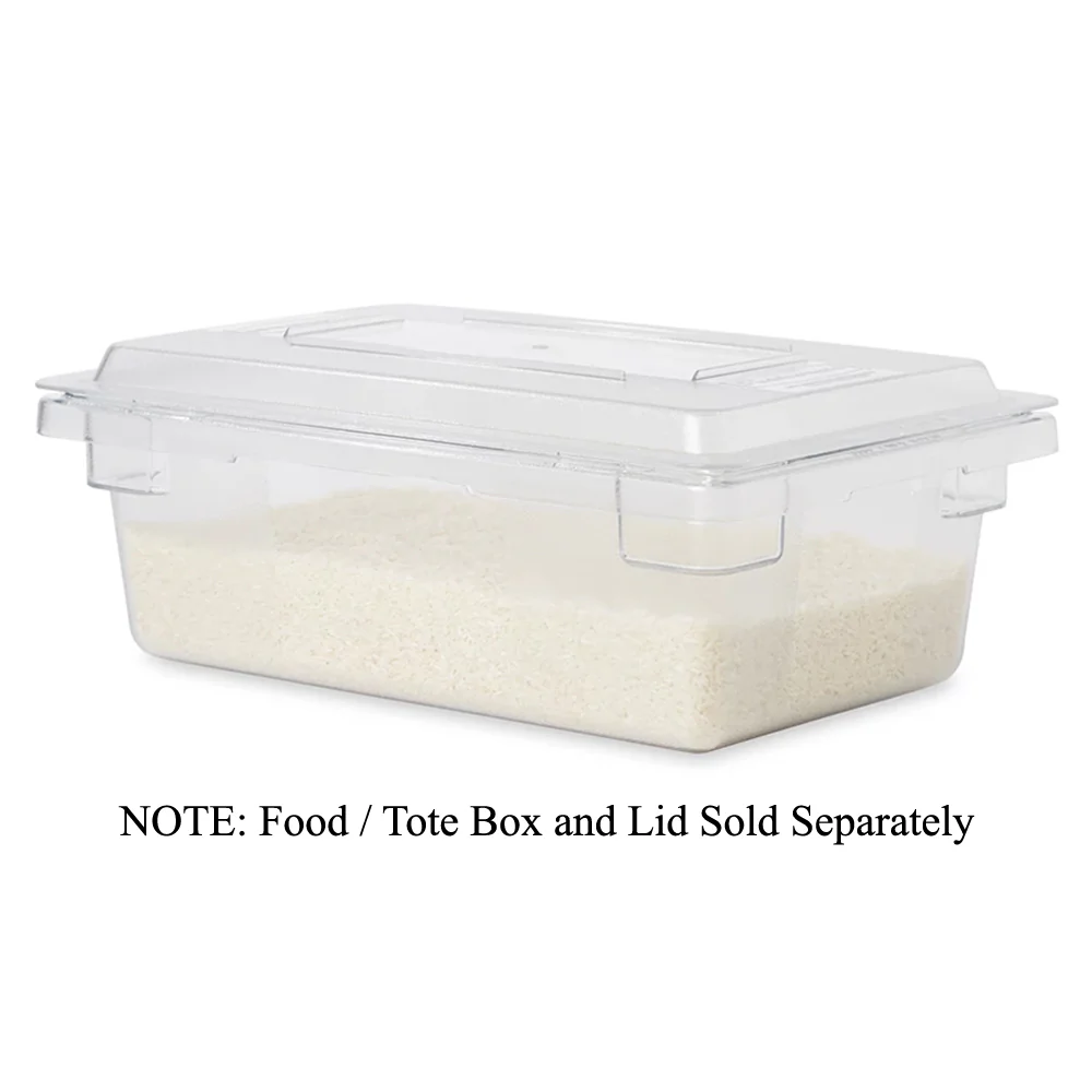Rubbermaid FG330900CLR Polycarbonate Food / Tote Box 18" x 12" x 6"D - 3-1/2 Gal. - Clear - Image 5