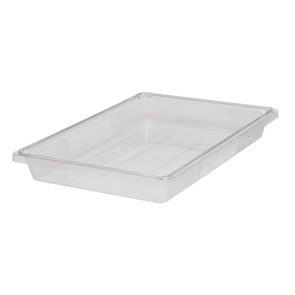 Rubbermaid FG330600CLR Polycarbonate Food / Tote Box 26" x 18" x 3-1/2"D - 5 Gal. - Clear