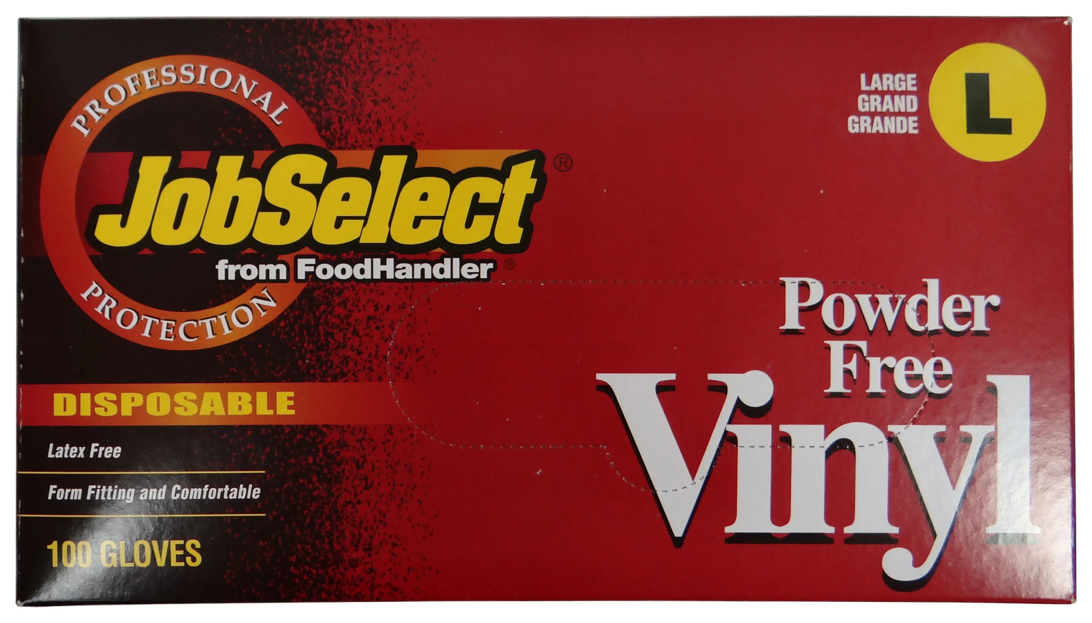 FoodHandler 102-216 JobSelect Disposable Powder-Free Vinyl Gloves - Large - Image 2