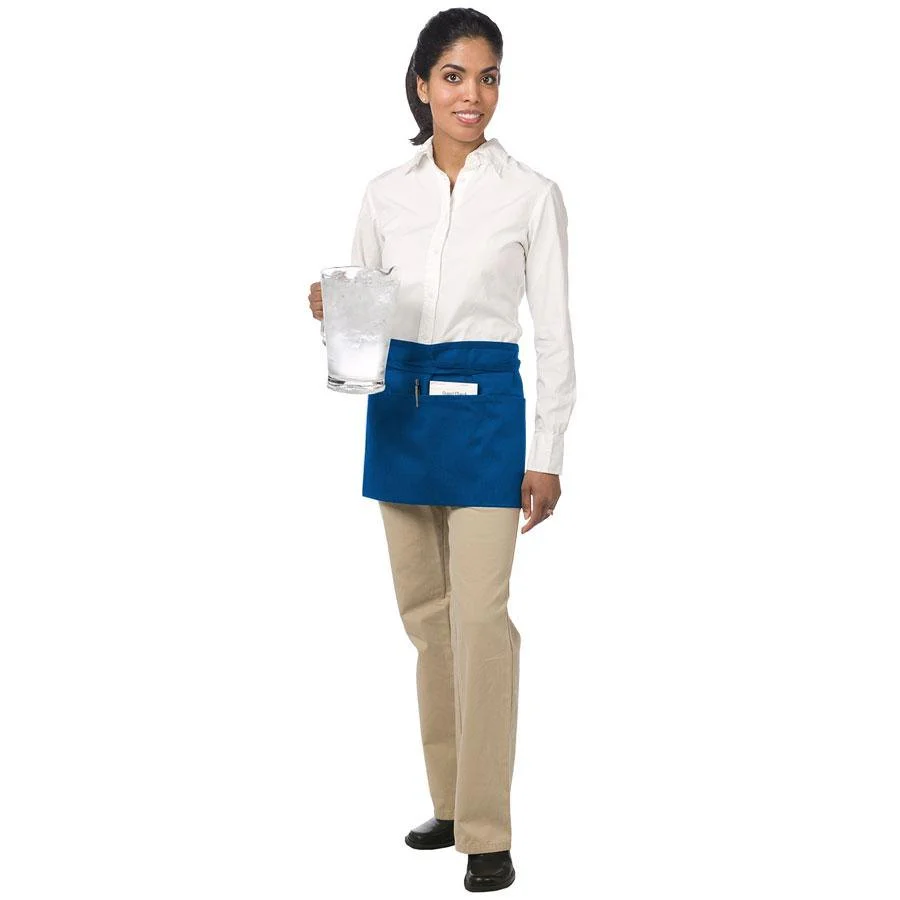 Chef Revival 605WAFH-RB Front-of-the-House Waist Apron with 3 Pockets 12"L x 24"W - Royal Blue