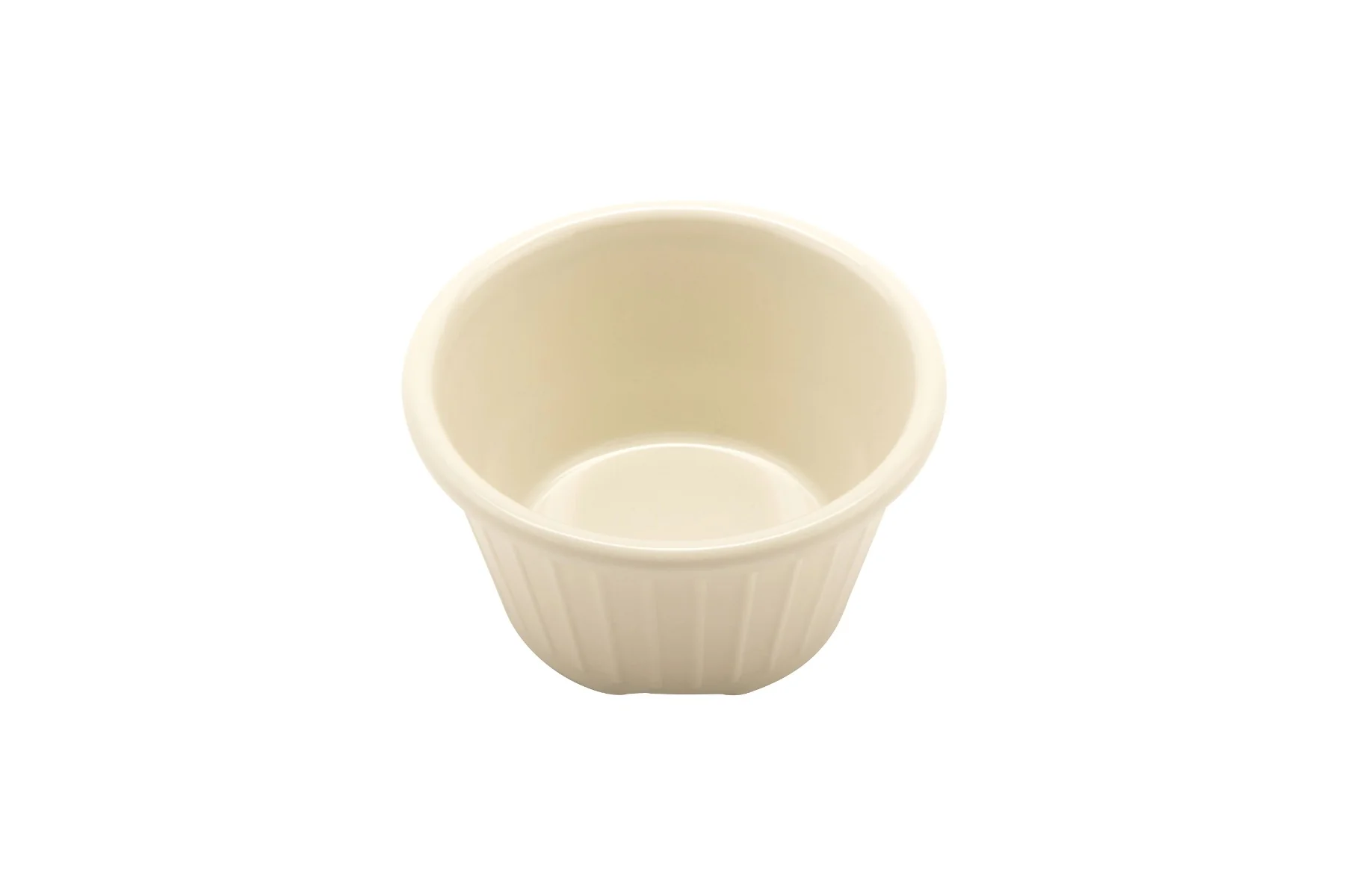 GET F-645-IV Melamine Fluted Ramekin 4 oz. - Ivory - 48/Case - Image 2