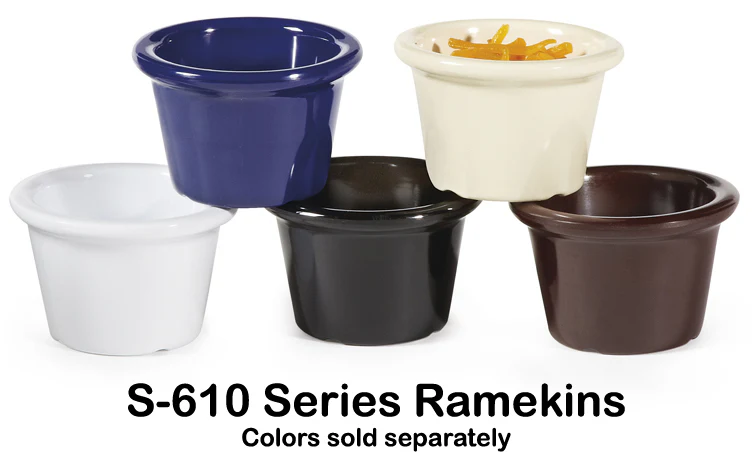 GET S-610-BK Melamine Smooth Ramekin 1.5 oz. - Black - 48/Case