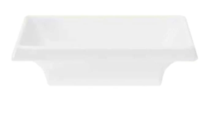 GET 025-W Water Lily Melamine Rectangular Sauce Dish 2 oz. - White - 24/Case