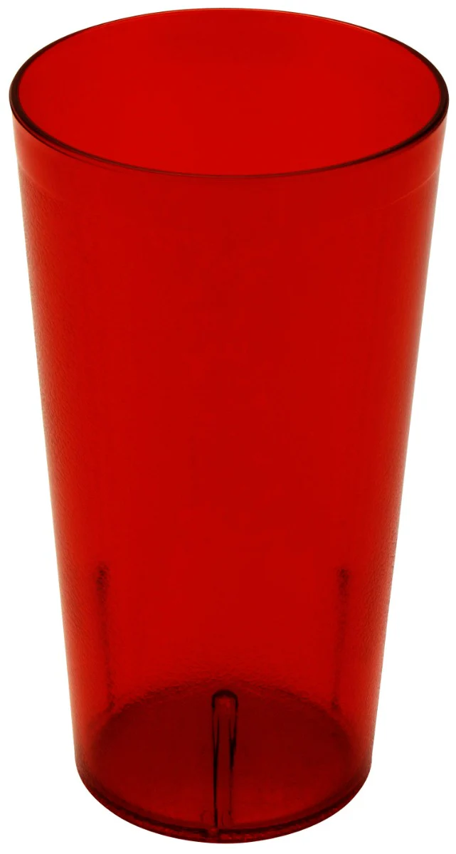 GET 6632-1-R SAN Plastic Stackable Pebbled Textured Tumbler 32 oz. - Red - 48/Case - Image 2