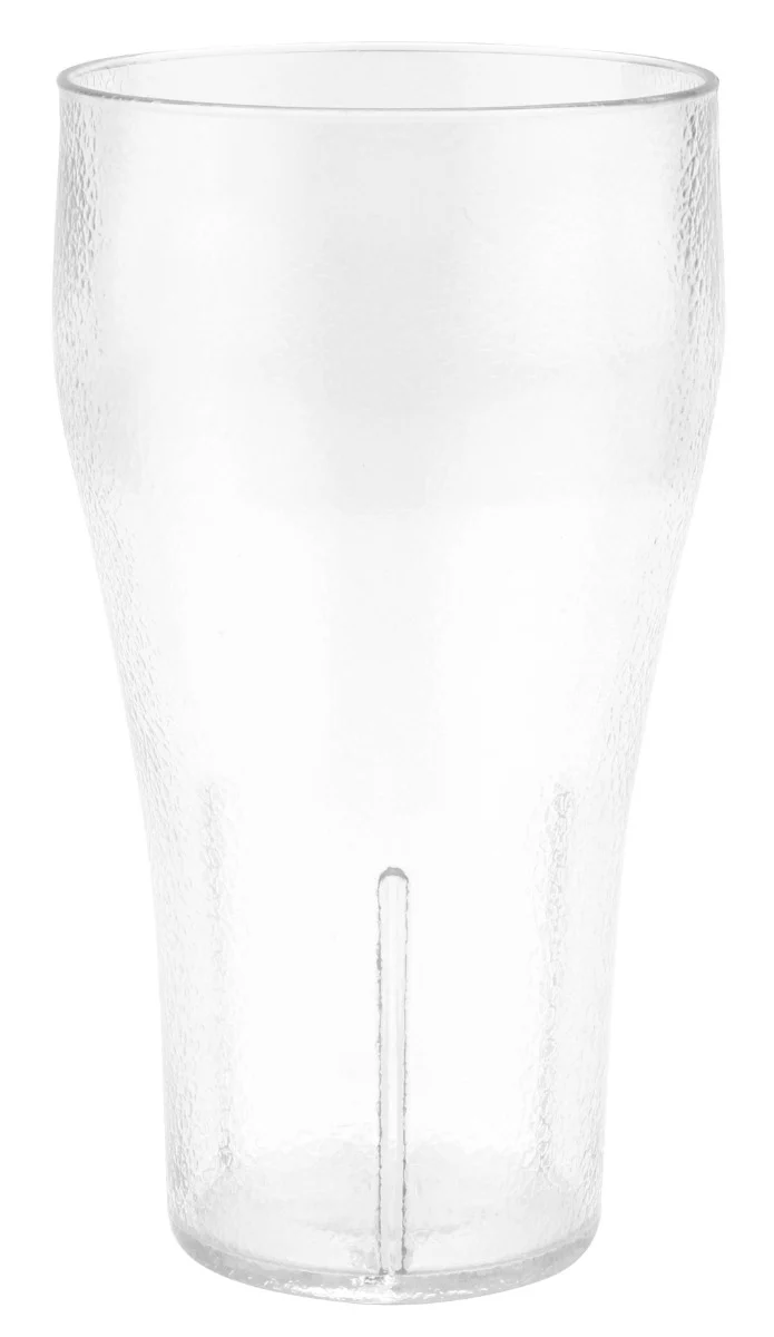 GET 7720-1-CL SAN Plastic Stackable Pebbled Textured Bell Soda Tumbler 20 oz. - Clear - 24/Box