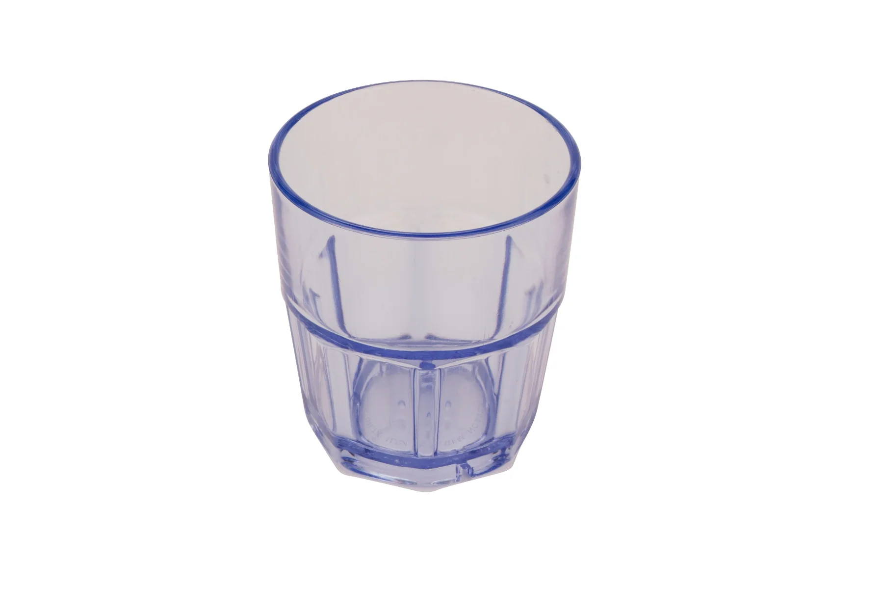 GET 9907-1-BL Bahama SAN Plastic Stackable Paneled Rocks Tumbler 7 oz. - Blue - 72/Case - Image 3