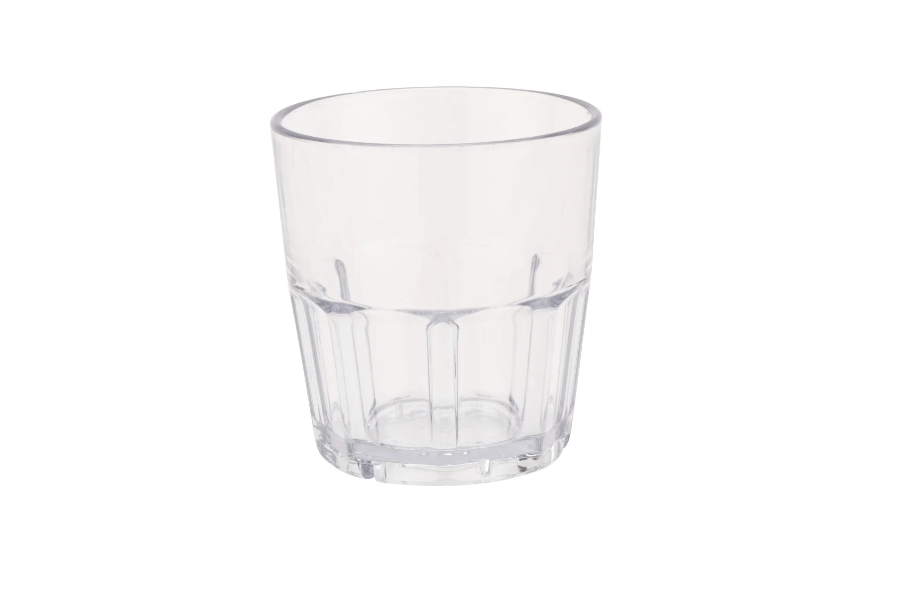 GET 9909-1-CL Bahama SAN Plastic Stackable Paneled Rocks Tumbler 9 oz. - Clear - 24/Box