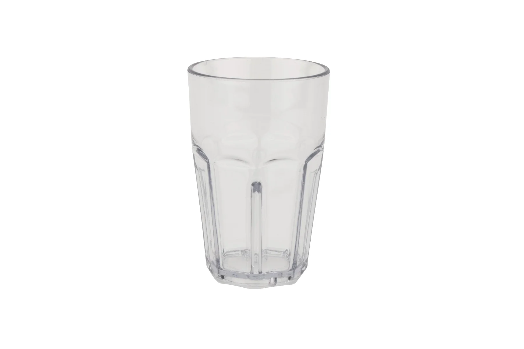 GET 9910-1-CL Bahama SAN Plastic Stackable Paneled Double Rocks Tumbler 10 oz. - Clear - 24/Box - Image 2