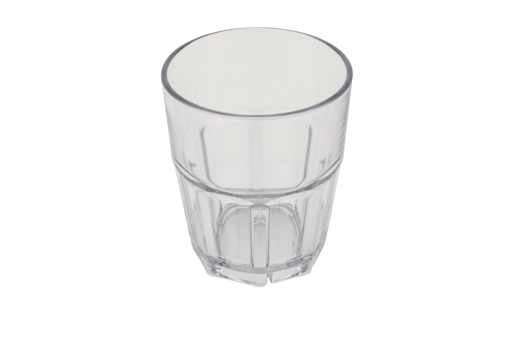 GET 9912-1-CL Bahama SAN Plastic Stackable Paneled Double Rocks Tumbler 12 oz. - Clear - 24/Box