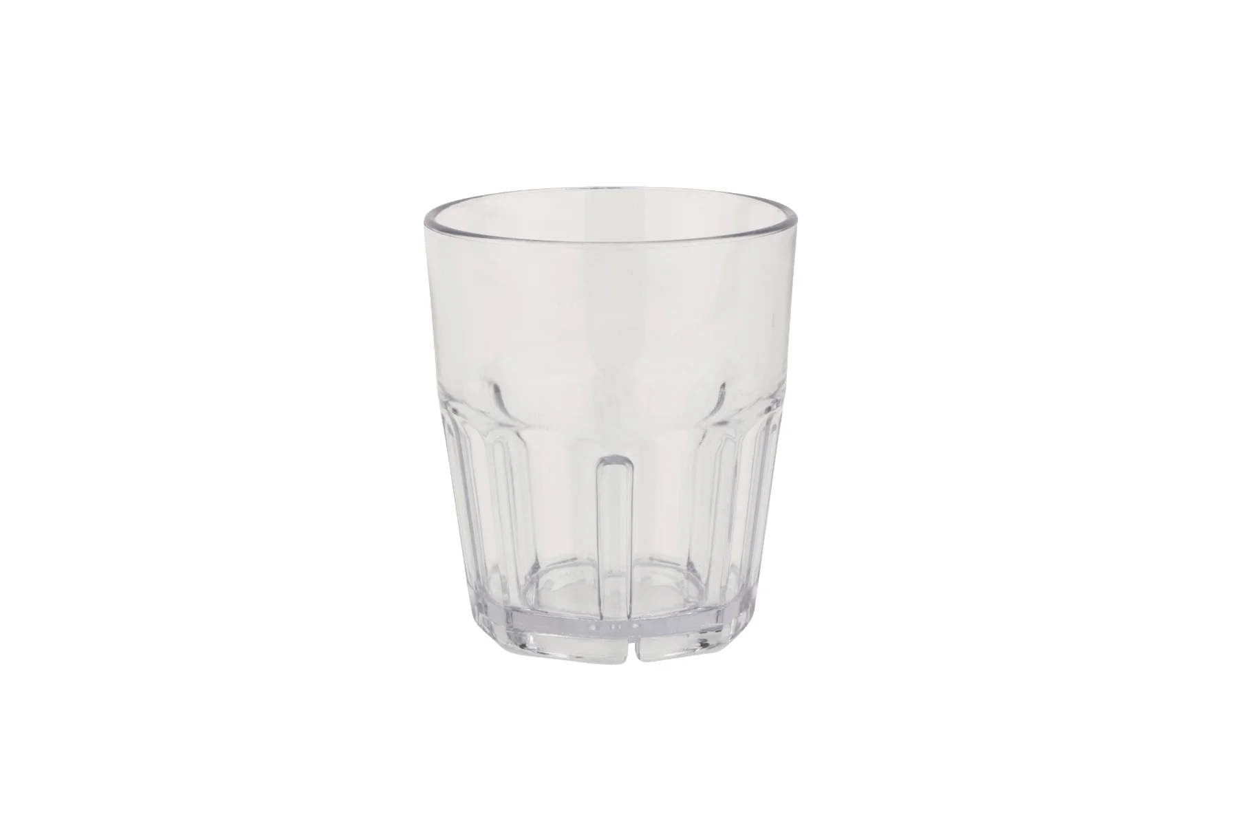 GET 9912-1-CL Bahama SAN Plastic Stackable Paneled Double Rocks Tumbler 12 oz. - Clear - 24/Box - Image 3