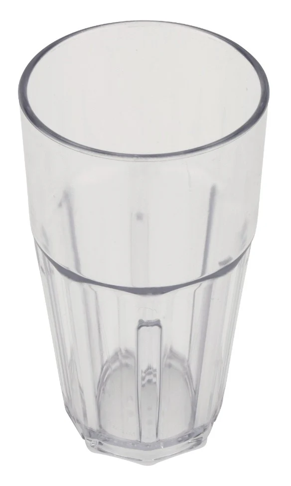 GET 9916-1-CL Bahama SAN Plastic Stackable Paneled Cooler Tumbler 16 oz. - Clear - 24/Box - Image 2
