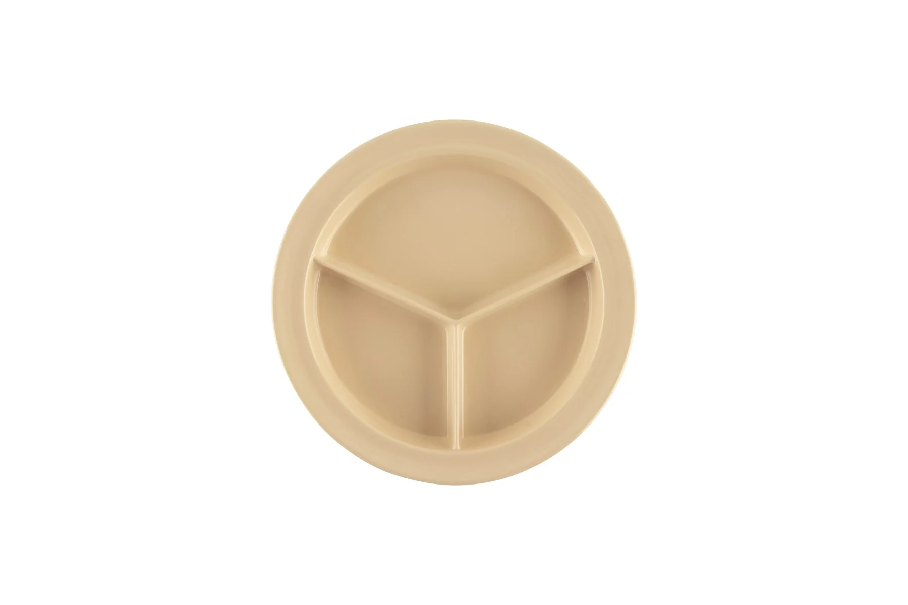 GET CP-530-T SuperMel Melamine 3-Compartment Plate 9" x 3/4" Deep - Tan - 12/Case - Image 2