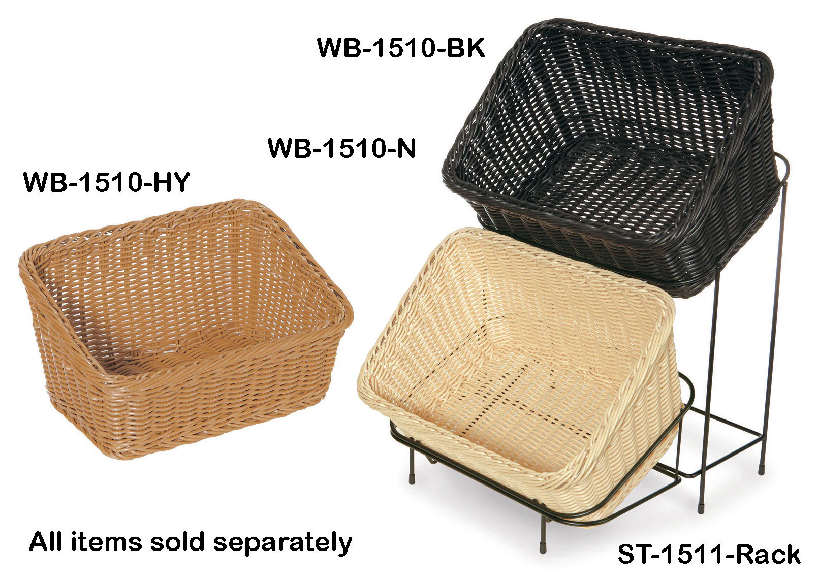 GET WB-1510-N Designer Polyweave Bread & Bun Cascading Basket 9-1/4" x 13" x 4" & 7"H - Natural - Image 3