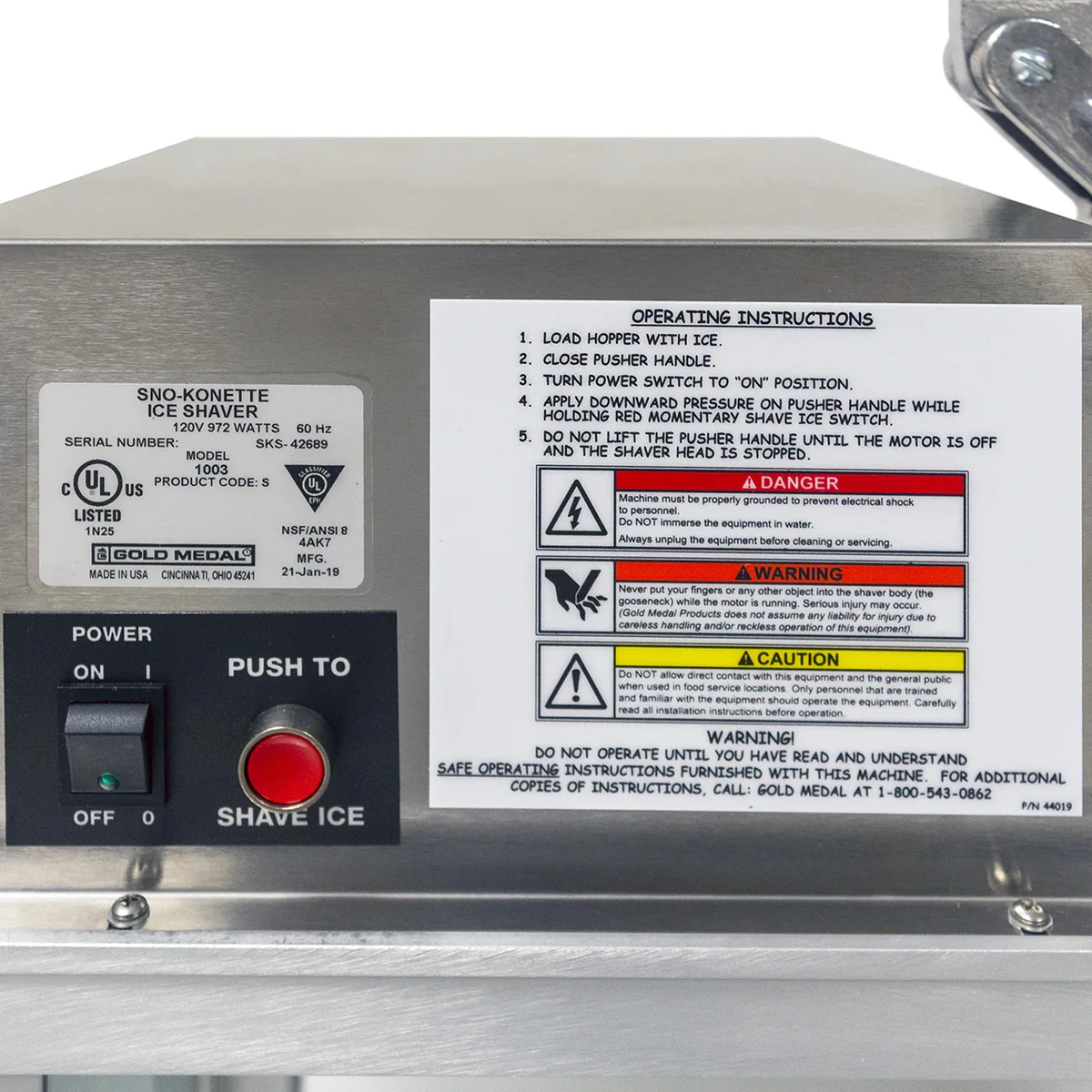 Gold Medal 1003S Sno-Konette Snow Cone Machine - 500-lb/hr Capacity - 120v - Image 8