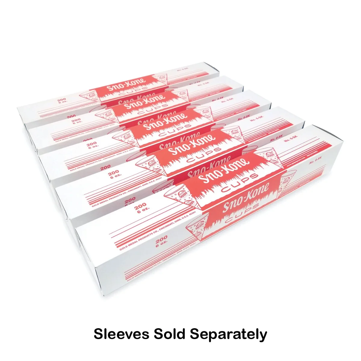 Gold Medal 1060M Sno-Kone Disposable Snow Cone Cups 6 oz. - 200/Sleeve - Image 4