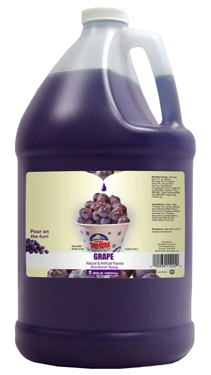 Gold Medal 1224 Ready-To-Use Sno-Treat Flavors Sno-Kone Syrup 1 gal. - Grape