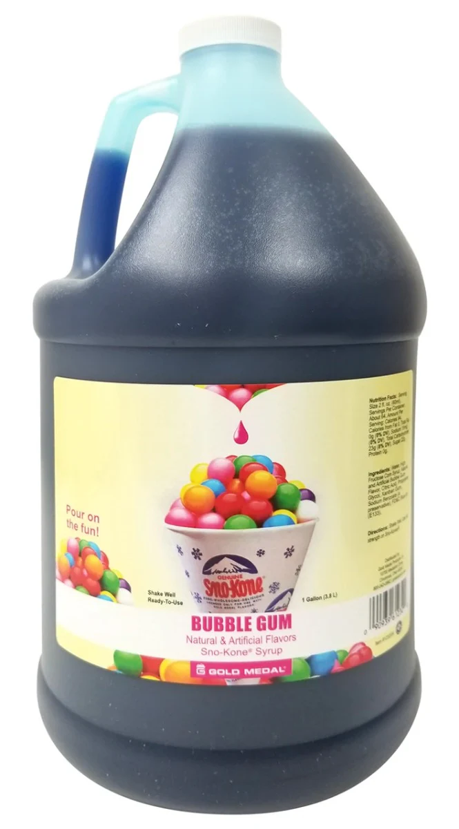 Gold Medal 1232 Ready-To-Use Sno-Treat Flavors Sno-Kone Syrup 1 gal. - Bubble Gum