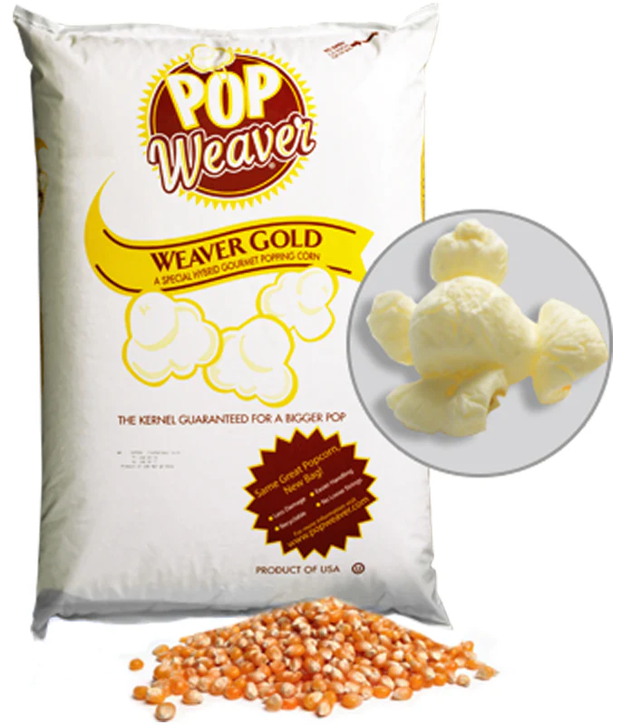 Gold Medal 2040WG Weaver Gold Hybrid Gourmet Butterfly Popcorn Kernels - 50 lb. Bag