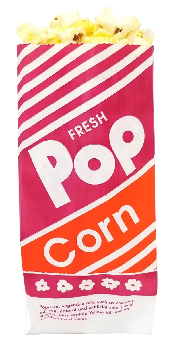 Gold Medal 2053 Disposable No. 3 Popcorn Bags - Holds 1 oz. per Bag - 1,000/Case - Image 3