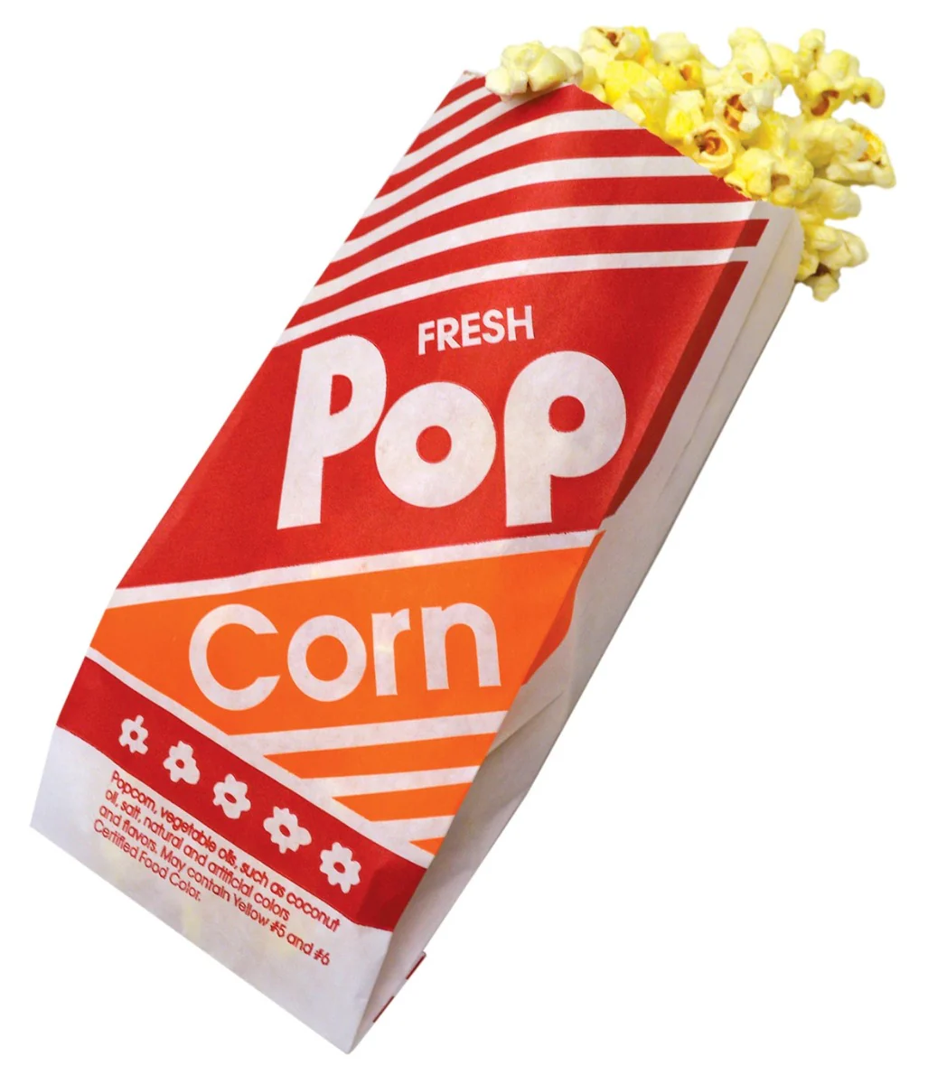 Gold Medal 2053 Disposable No. 3 Popcorn Bags - Holds 1 oz. per Bag - 1,000/Case - Image 4