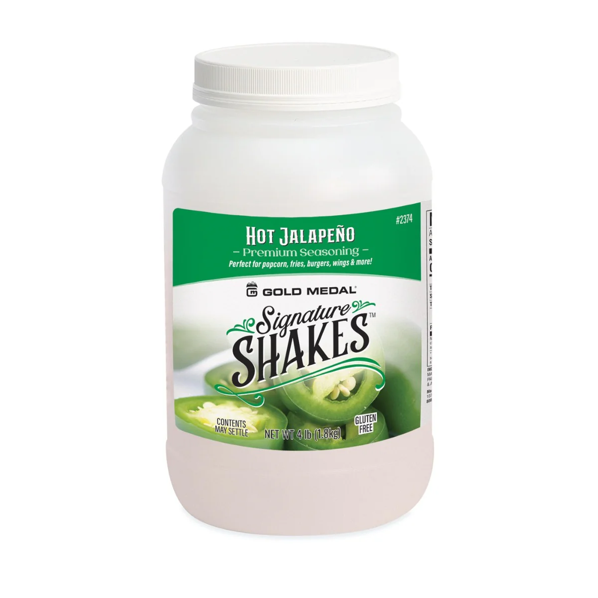 Gold Medal 2374 Signature Shakes Seasoning Shake-On Flavor - 4 lb. Jar - Hot Jalapeno