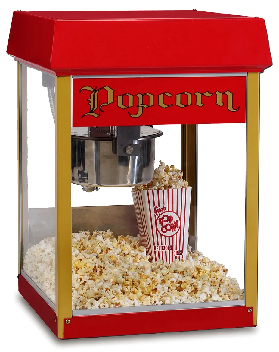 Gold Medal 2404 Red Fun Pop Popcorn Popper with 4 oz. Kettle & Red Dome - 120v