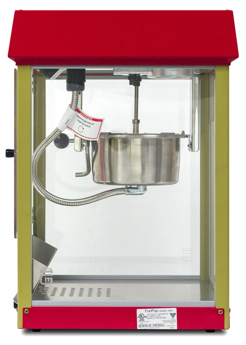 Gold Medal 2404 Red Fun Pop Popcorn Popper with 4 oz. Kettle & Red Dome - 120v - Image 4