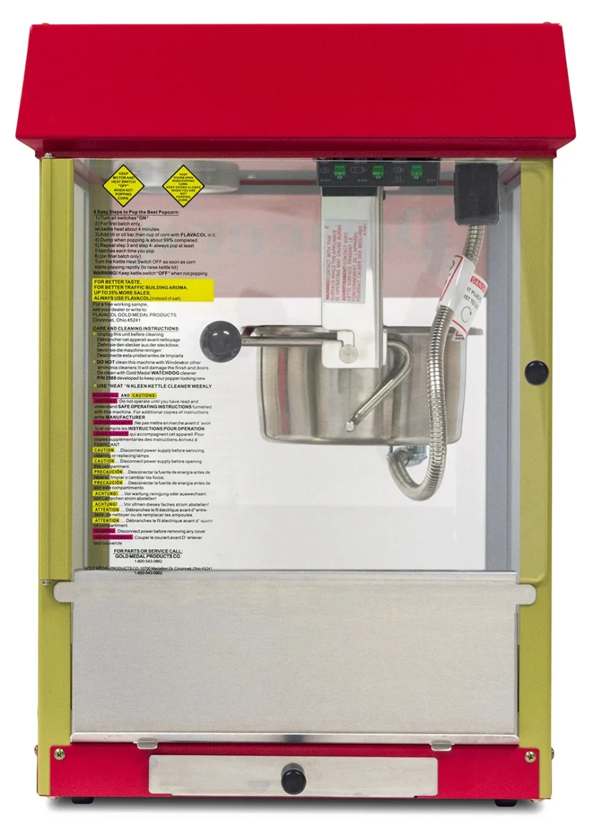 Gold Medal 2404 Red Fun Pop Popcorn Popper with 4 oz. Kettle & Red Dome - 120v - Image 5