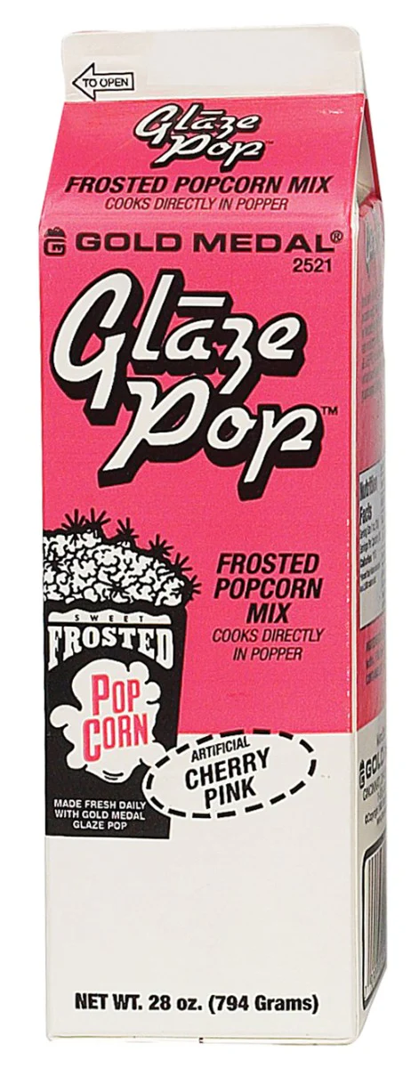 Gold Medal 2521 Glaze Pop Frosted Popcorn Mix 28 oz. - Cherry Pink