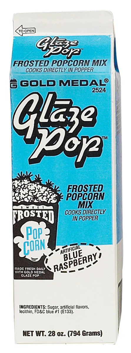 Gold Medal 2524 Glaze Pop Frosted Popcorn Mix 28 oz. - Blue Raspberry