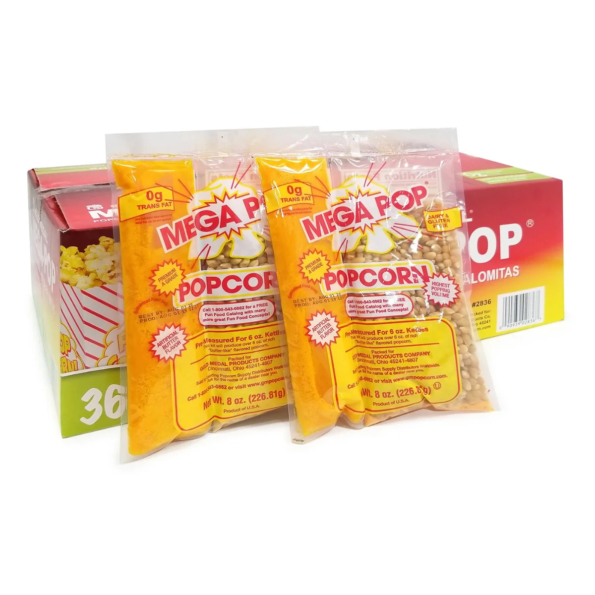 Gold Medal 2836 Mega Pop Corn/Oil/Salt Kits for 6 oz. Kettles - 36/Case - Image 3