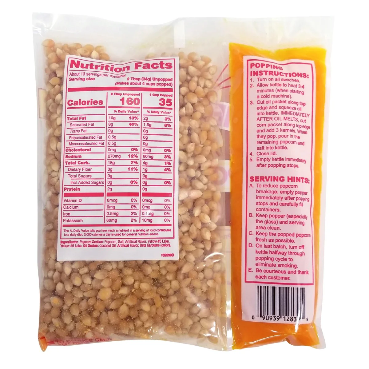 Gold Medal 2839 Mega Pop Corn/Oil/Salt Kits for 12 to 14 oz. Kettles - 24/Case - Image 2