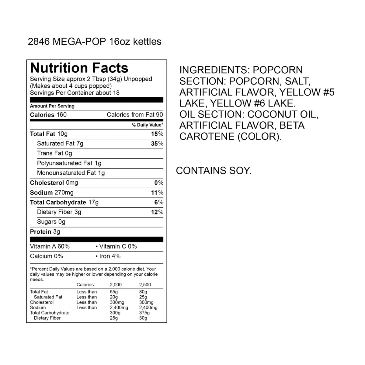 Gold Medal 2846 Mega Pop Corn/Oil/Salt Kits for 16 oz Kettles - 20/Case - Image 4