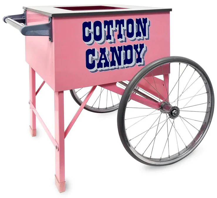 Gold Medal 3149 Cotton Candy Pinkie Floss Cart with Word Graphics 20"L x 20"W x 38"H