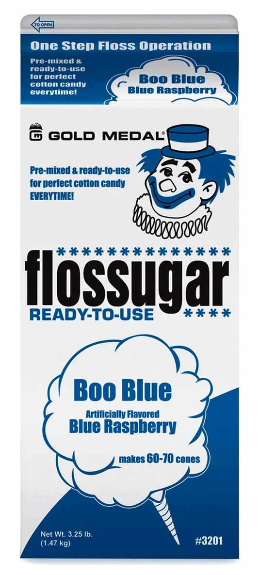 Gold Medal 3201 Flossugar Cotton Candy Floss Sugar 1/2 gal. - Boo Blue (Blue Raspberry)