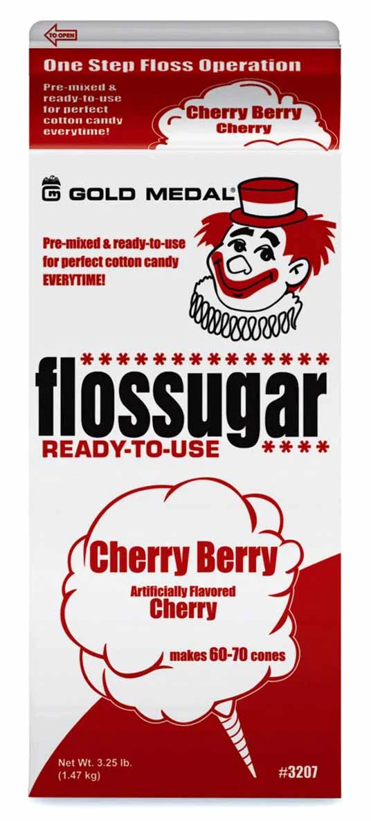 Gold Medal 3207 Flossugar Cotton Candy Floss Sugar 1/2 gal. - Cherry Berry (Cherry)