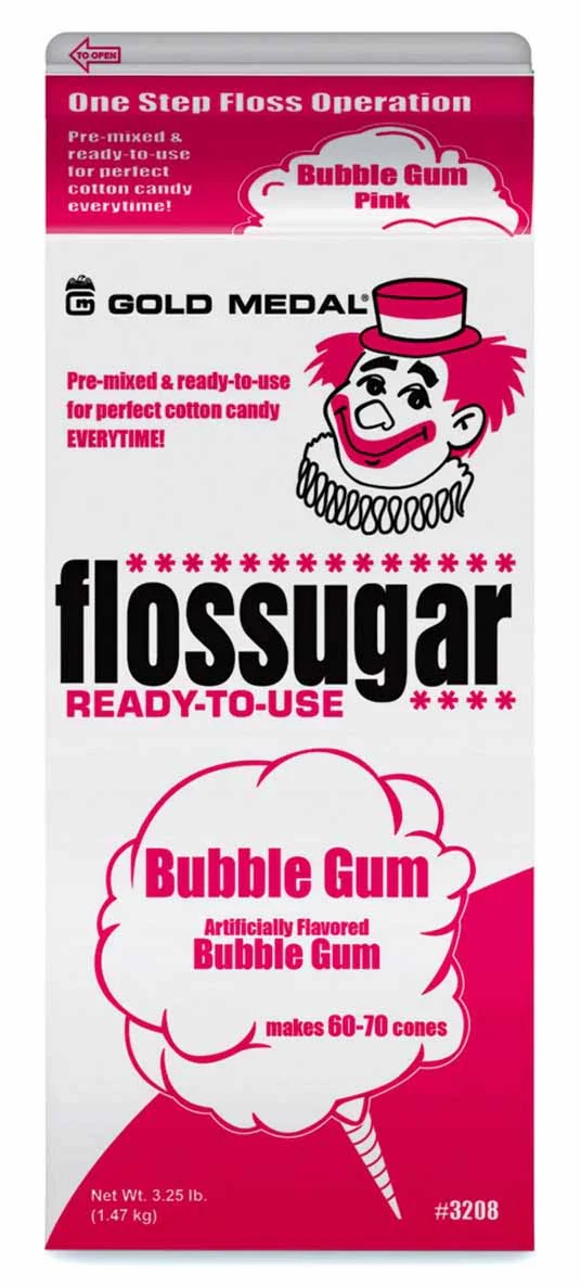 Gold Medal 3208 Flossugar Cotton Candy Floss Sugar 1/2 gal. - Bubble Gum