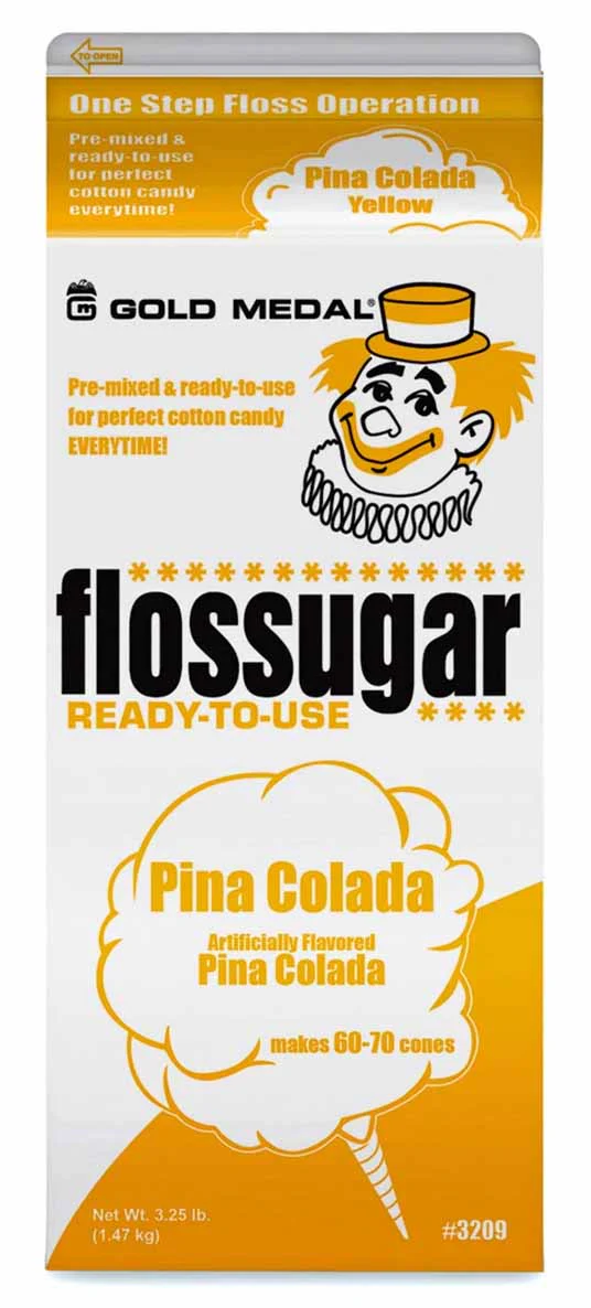Gold Medal 3209 Flossugar Cotton Candy Floss Sugar 1/2 gal. - Pina Colada (Pineapple)