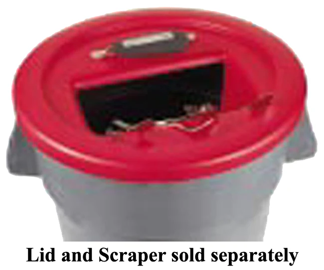 Golden 3750 The Chute II Flatware Retriever Lid for 32 & 44 Gal. Round Cans - Red - Image 4