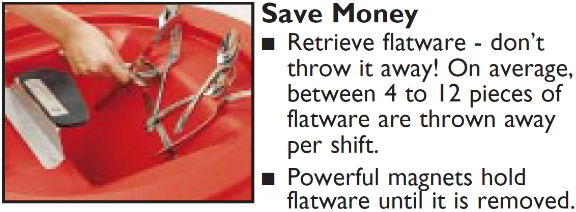Golden 3750 The Chute II Flatware Retriever Lid for 32 & 44 Gal. Round Cans - Red - Image 7