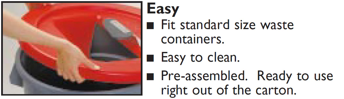 Golden 3750 The Chute II Flatware Retriever Lid for 32 & 44 Gal. Round Cans - Red - Image 8