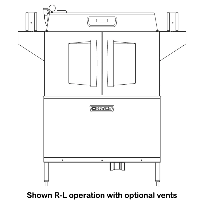 Hobart CL64EN-BASBU Conveyor Dishwasher 2-Tank High Temp – 342 Racks/hr - Image 8