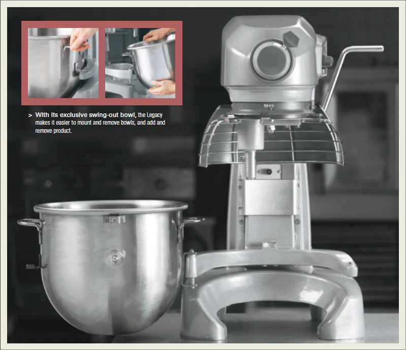 Hobart HL120-40STD Legacy Planetary Bench Mixer with Accessories Incl. Dough Arm & Ingredient Chute 12 Qt. - 3 Fixed Speeds - 200-240v/50/60/1, 1/2 HP - Image 7