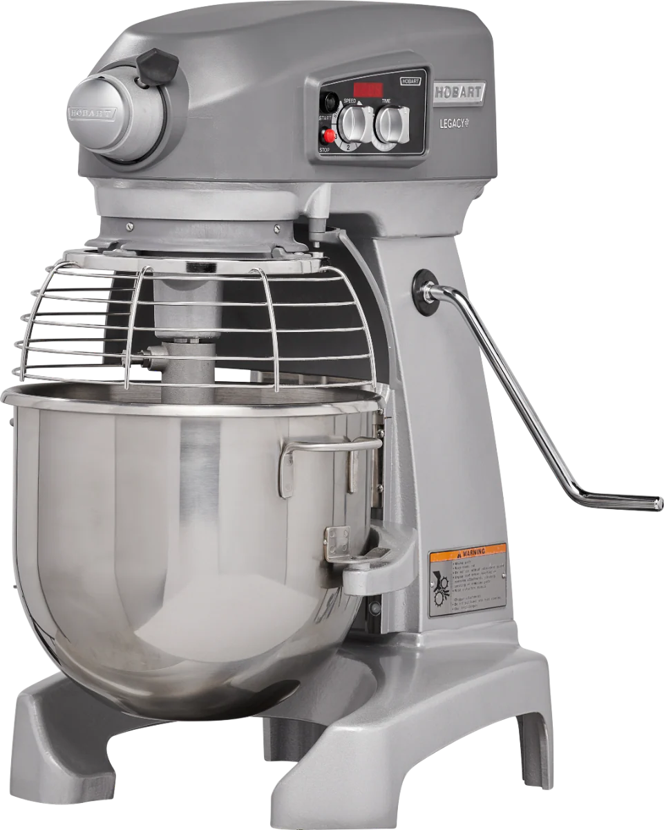 Hobart HL200-51STD Legacy Planetary Floor Mixer with Accessories Incl. Dough Arm & Ingredient Chute 20 Qt. - 3 Fixed Speeds - 400v/50/3, 1/2 HP